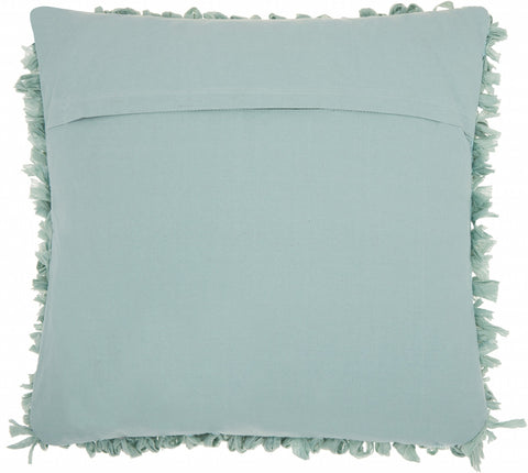 Loose Luscious Shag Sea Green Throw Pillow