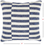 Navy Blue And Ivory Irregular Stripes Throw Pillow