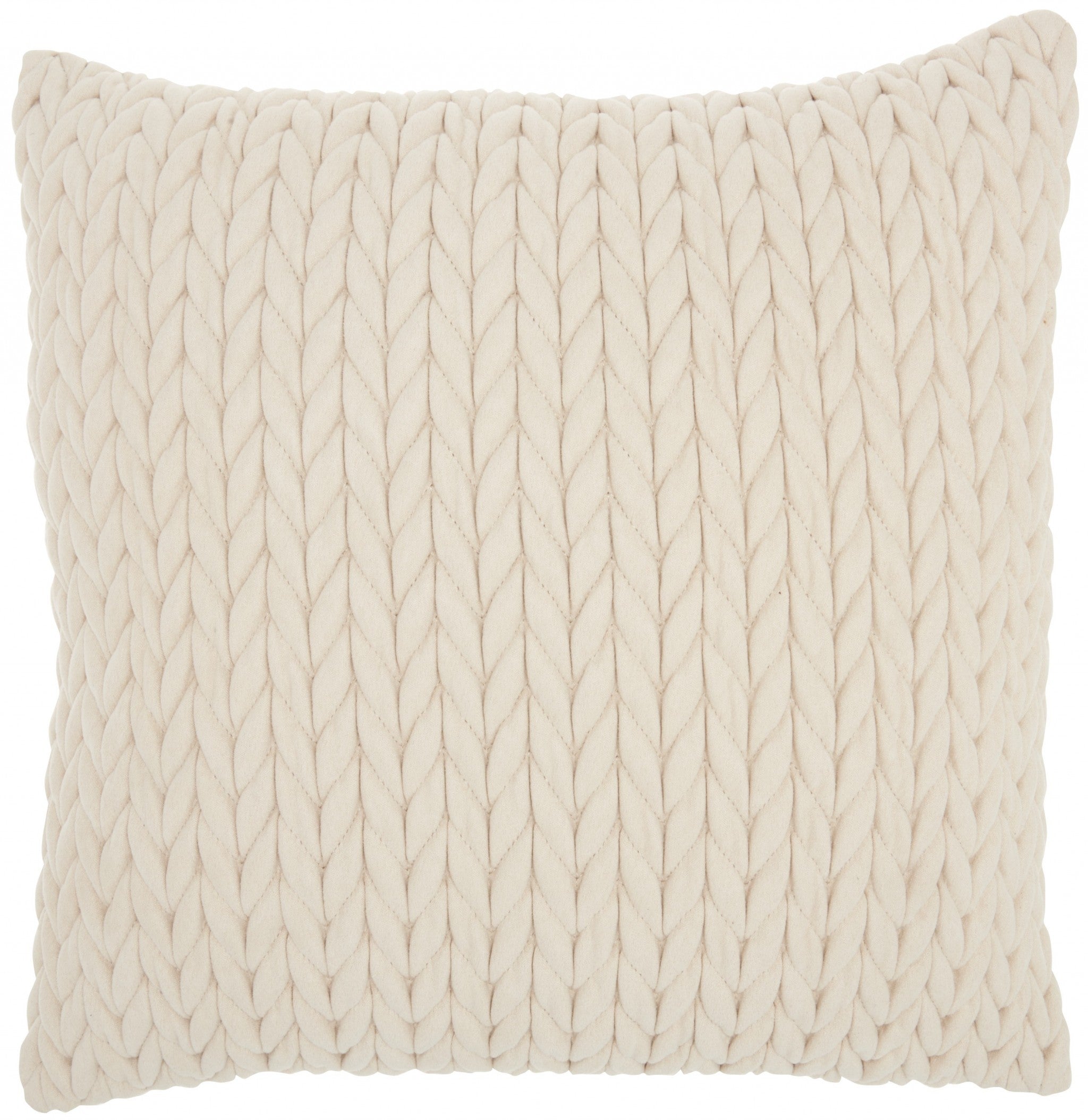 Ivory Chunky Braid Throw Pillow