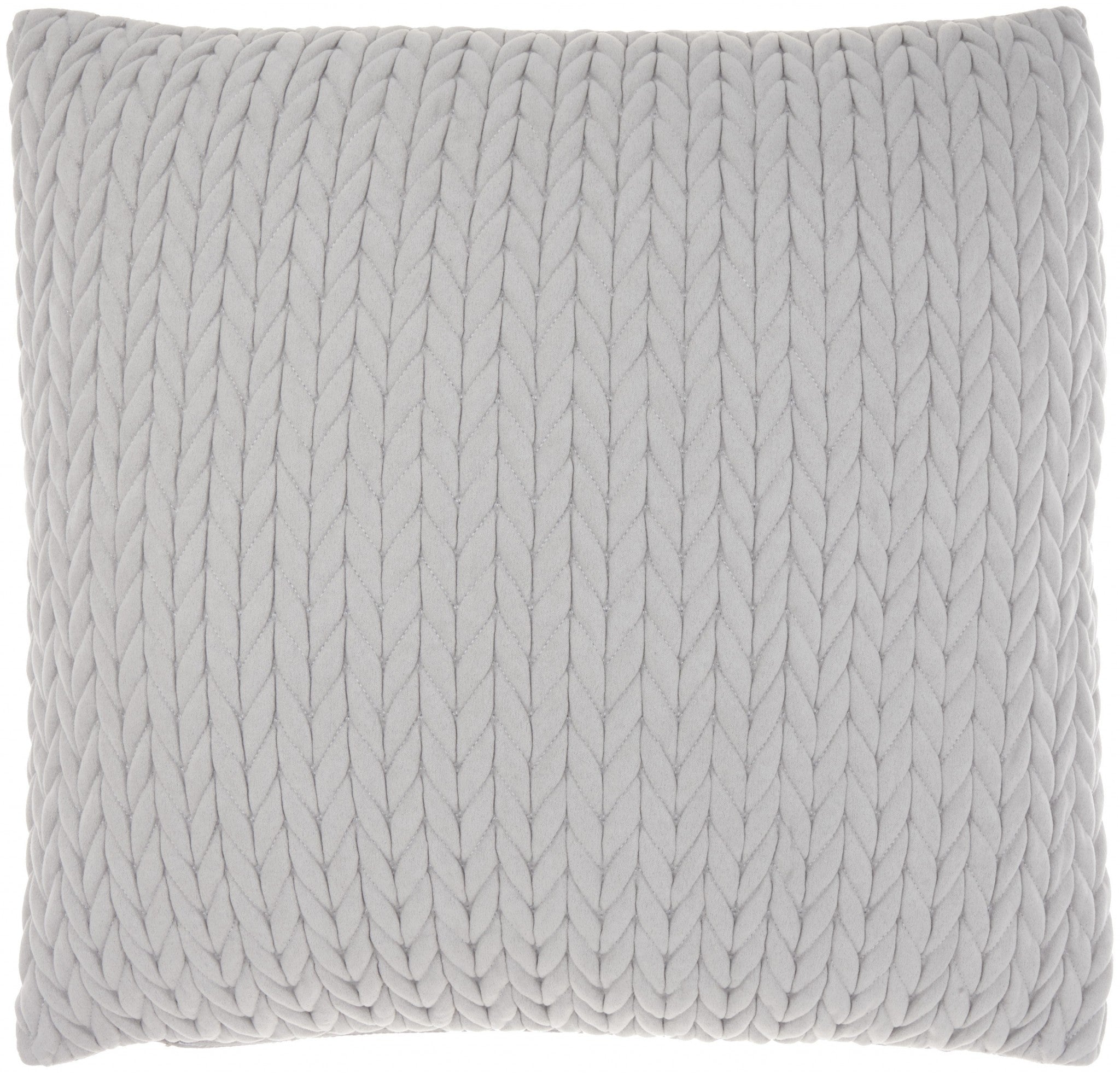 Light Gray Braided Chevron Throw Pillow