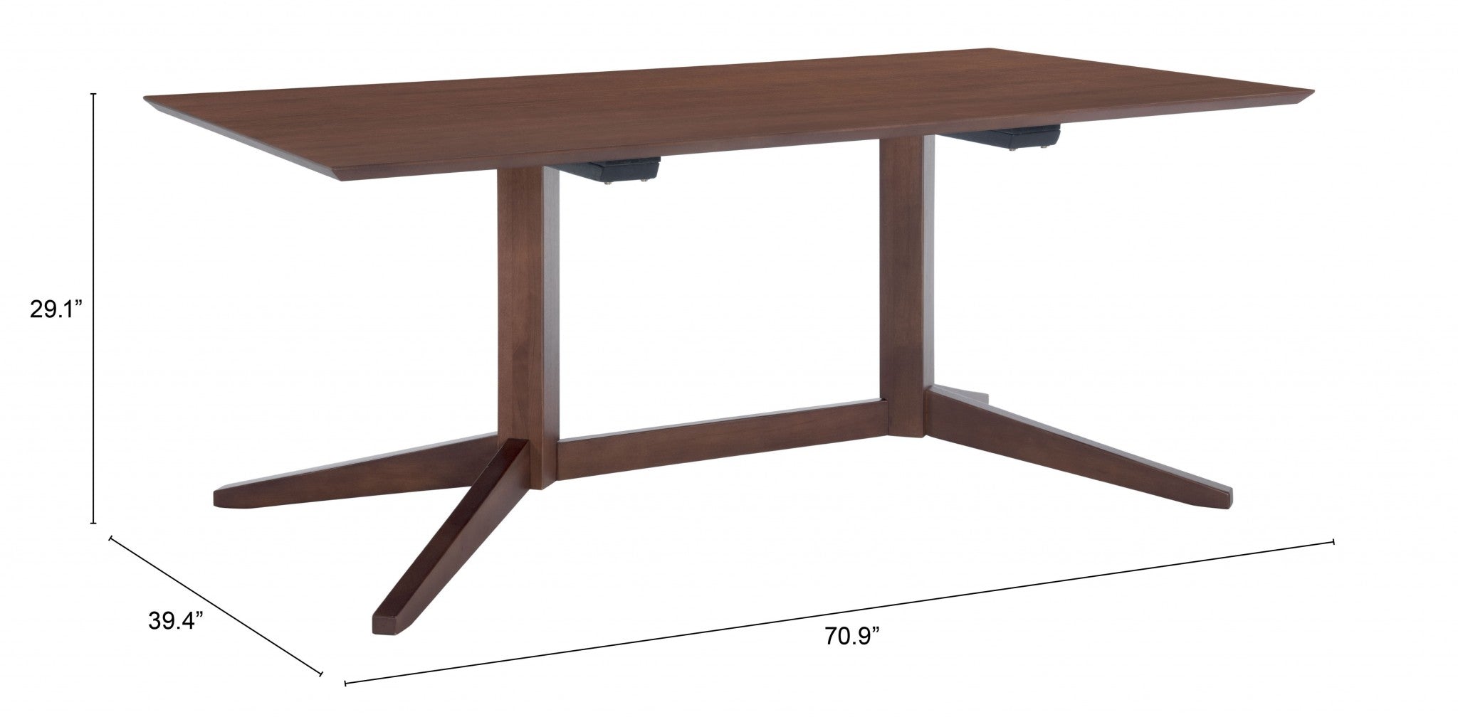 Contemporary Dark Brown Wooden Dining Table