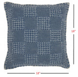 Blue Textured Squares Throw Pillow