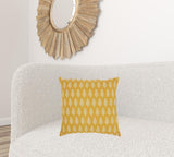 18" Yellow And White Coral Reef Pattern Throw Pillow