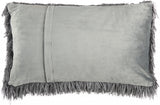 Long Charcoal Shag Throw Pillow