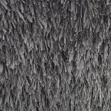 Long Charcoal Shag Throw Pillow