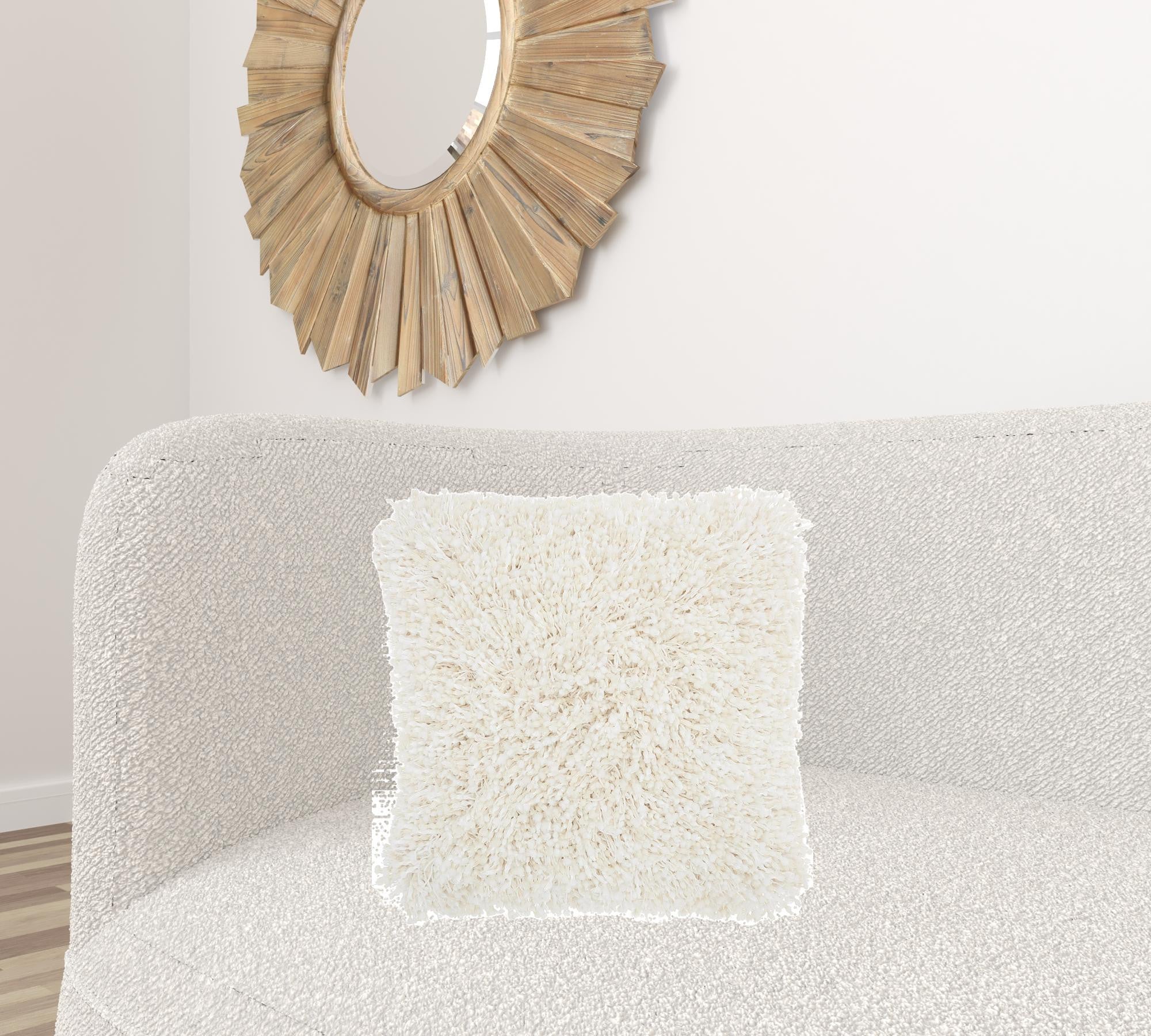 Plush Cream Throw Pillow