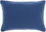 5" X 14" Blue Zippered Solid Color Indoor Outdoor Throw Pillow Cover & Insert