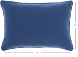 5" X 14" Blue Zippered Solid Color Indoor Outdoor Throw Pillow Cover & Insert