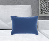 5" X 14" Blue Zippered Solid Color Indoor Outdoor Throw Pillow Cover & Insert