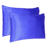 Royal Blue Dreamy Set Of 2 Silky Satin Standard Pillowcases
