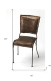 16" Brown Faux Leather Side Chair