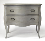 34" Gray Solid Wood Two Drawer Chest