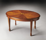 Olive Ash Burl Oval Coffee Table