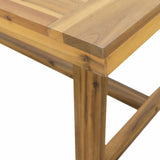 Natural Wood Dining Table With Leg Support