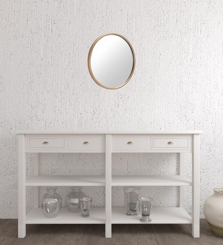 Full Size Gold Round Mirror