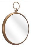 Gold Round Hanging Mirror