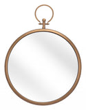 Gold Round Hanging Mirror