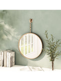 Gold Round Mirror with Hanging Hook