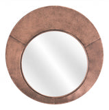 Contemporary Copper Round Mirror