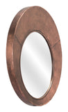 Contemporary Copper Round Mirror