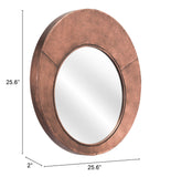 Contemporary Copper Round Mirror