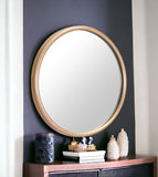 Gold Thick Border Round Mirror