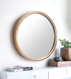 Gold Thick Border Round Mirror