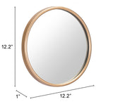 Gold Thick Border Round Mirror