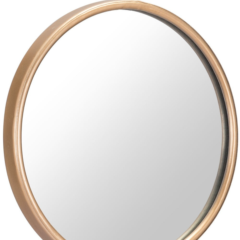 Gold Thick Border Round Mirror