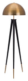 62" Brass and Black Tall Tripod Dome Floor Lamp