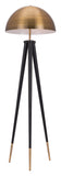 62" Brass and Black Tall Tripod Dome Floor Lamp