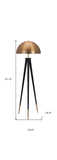 62" Brass and Black Tall Tripod Dome Floor Lamp