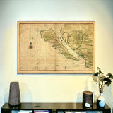 24" X 36" California As An Island C1650 Vintage Map Wall Art