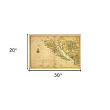 24" X 36" California As An Island C1650 Vintage Map Wall Art