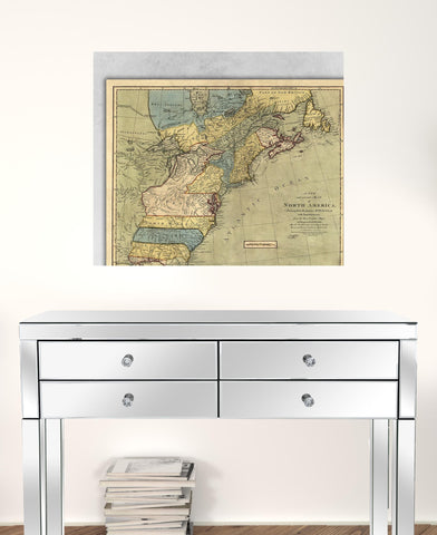 Vintage 1771 Map Of North America Unframed Print Wall Art