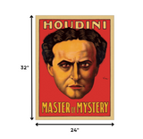 36" X 48" Houdini Master Of Mystery Vintage Magic Poster Wall Art