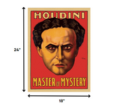 36" X 48" Houdini Master Of Mystery Vintage Magic Poster Wall Art