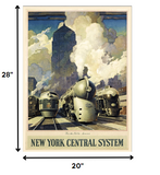 New York Railroad Vintage Travel Unframed Print Wall Art