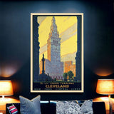 Cleveland Union Terminal Vintage Travel Unframed Print Wall Art