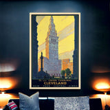 Cleveland Union Terminal Vintage Travel Unframed Print Wall Art