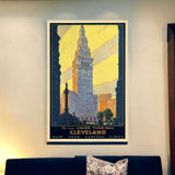 Cleveland Union Terminal Vintage Travel Unframed Print Wall Art