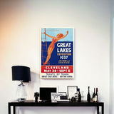 24" X 36" Great Lakes 1937 Vintage Travel Poster Wall Art