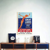 24" X 36" Great Lakes 1937 Vintage Travel Poster Wall Art