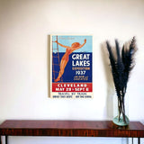 24" X 36" Great Lakes 1937 Vintage Travel Poster Wall Art