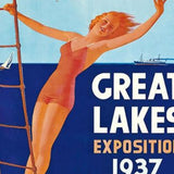 24" X 36" Great Lakes 1937 Vintage Travel Poster Wall Art