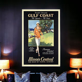 Gulf Coast Golf 1932 Vintage Travel Unframed Print Wall Art