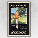 Gulf Coast Golf 1932 Vintage Travel Unframed Print Wall Art