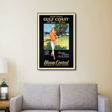 Gulf Coast Golf 1932 Vintage Travel Unframed Print Wall Art