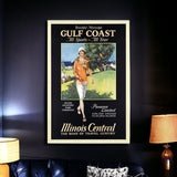 Gulf Coast Golf 1932 Vintage Travel Unframed Print Wall Art