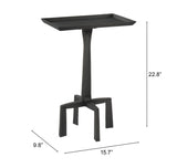 23" Black Aluminum Square End Table